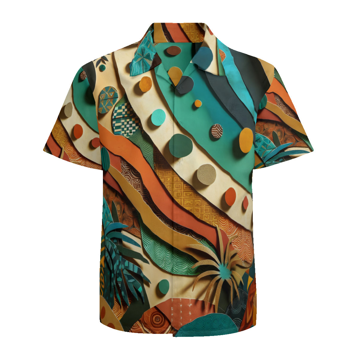 Paper Collage Design Short Sleeves Men's Shirt
