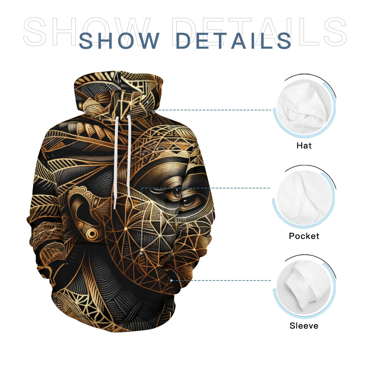 Abstract Africa Men's Adult Hoodie Set (Double-Layer Hood) | Health Fabric