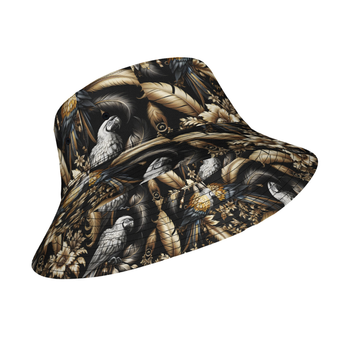 Parrots And Feathers Double-Sided Unisex Polyester Bucket Hat