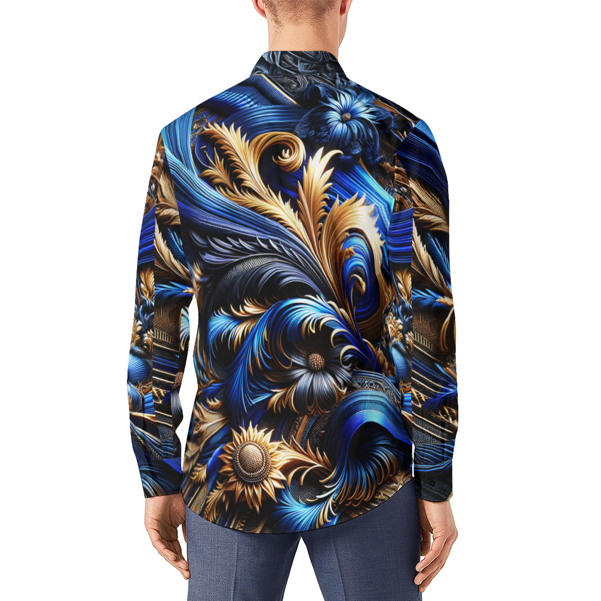 Royal Blue Long Sleeves Men's Shirt