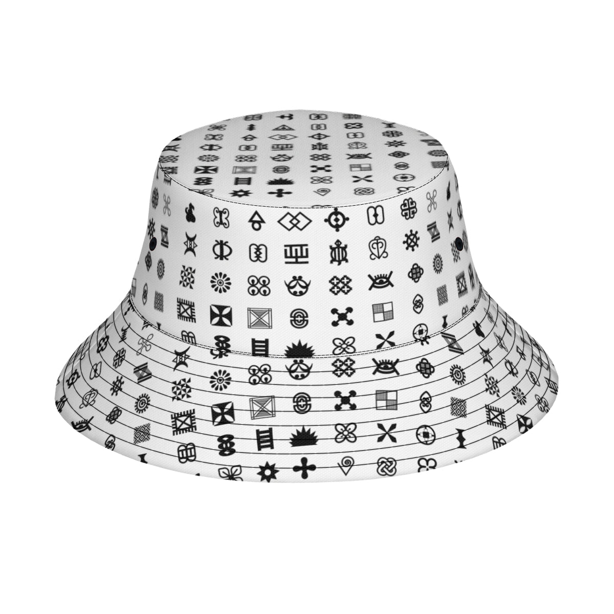 Adinkra Sysmbols Double-Sided Unisex Polyester Bucket Hat