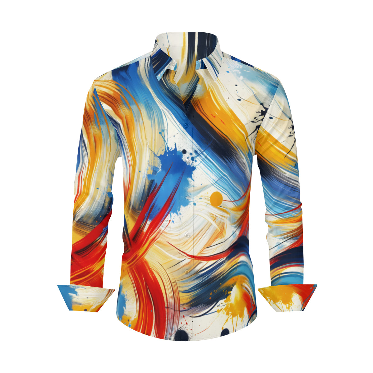 Brush Strokes Classic Long Sleeves Men's Shirt