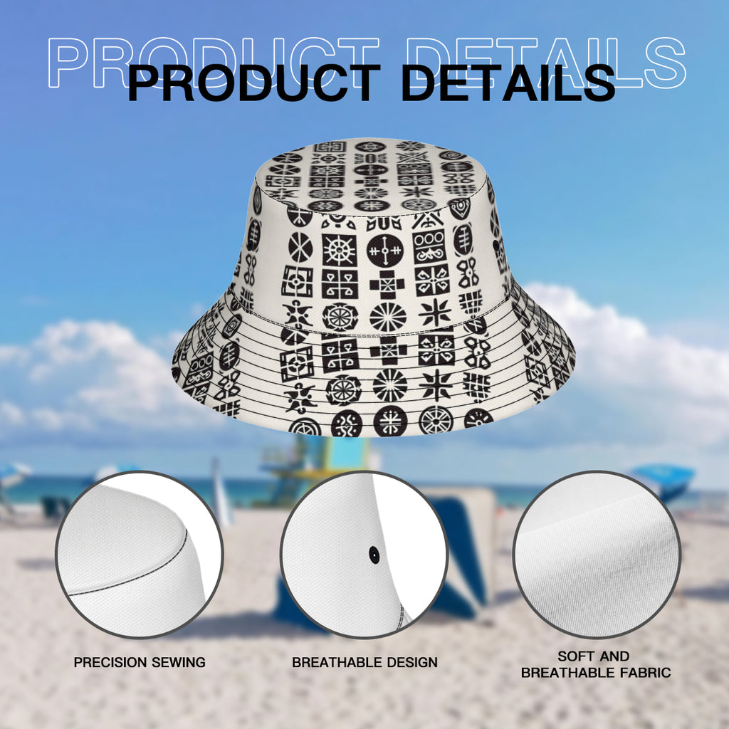 African Motifs Double-Sided Unisex Polyester Bucket Hat