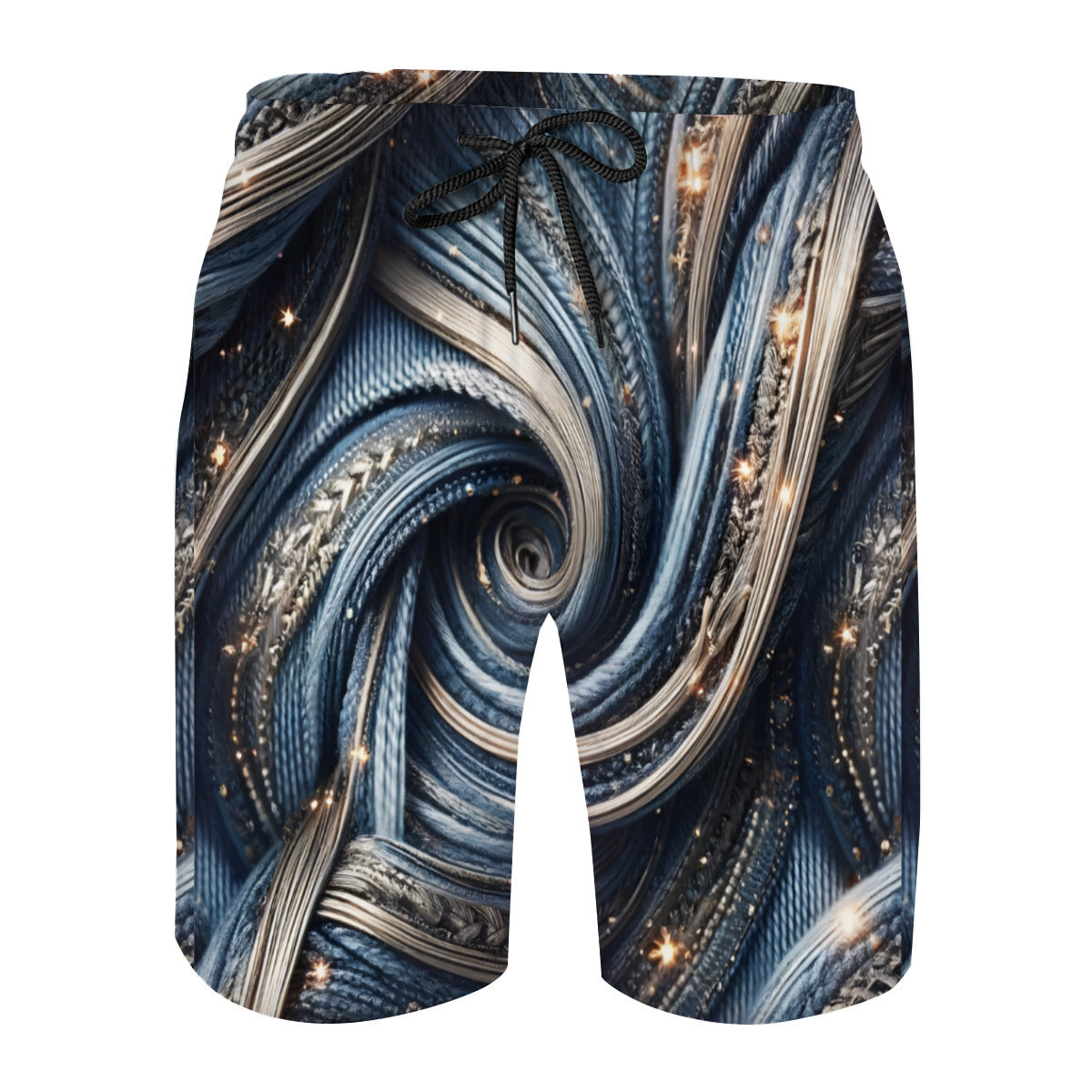 Abstract Denim Men's Beach Shorts (Not Mesh Lined) | Polyester