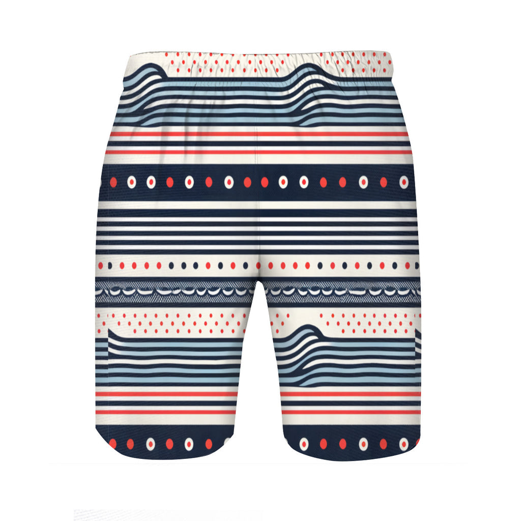 Abstract Dotted Men's Beach Shorts (Not Mesh Lined) | Polyester