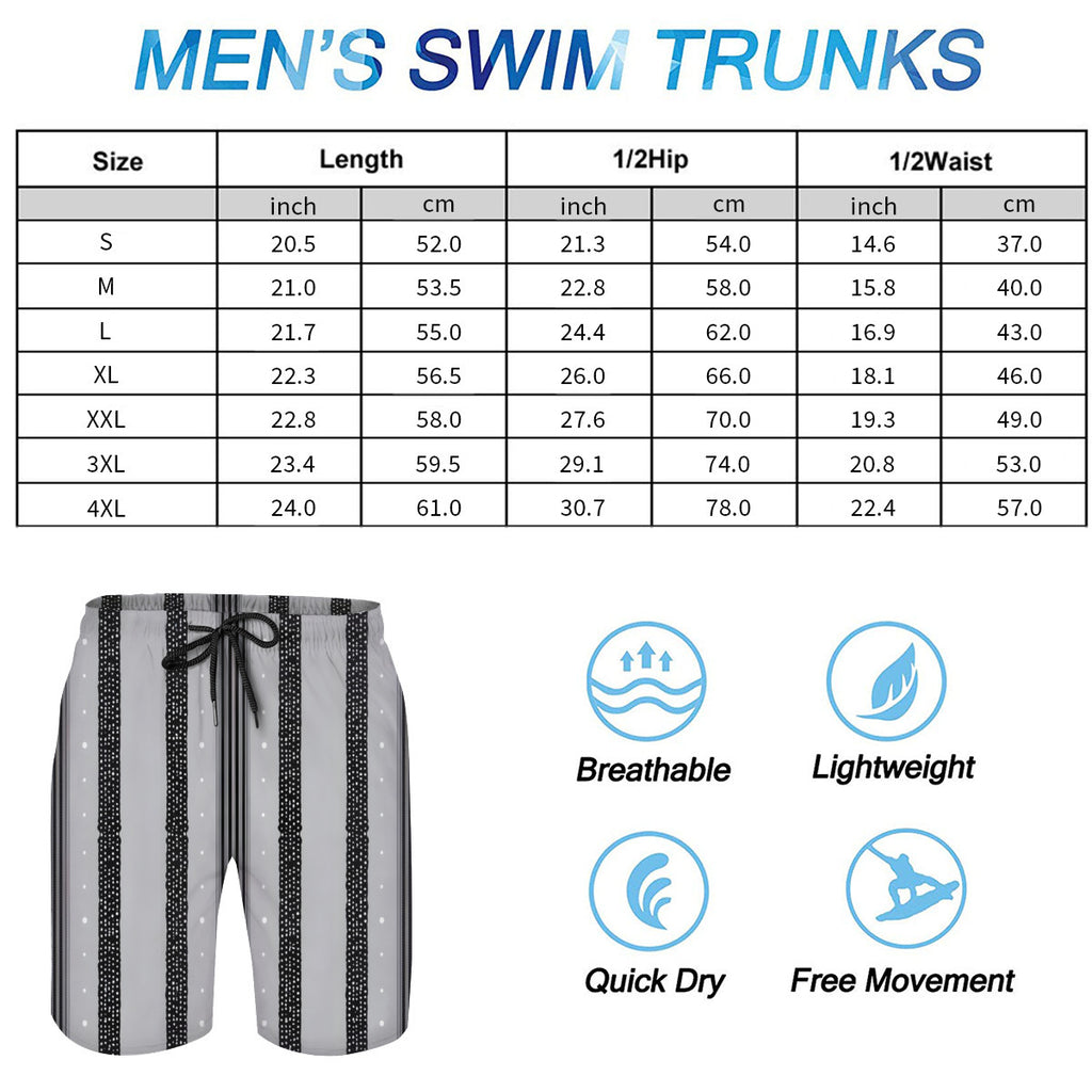 Abstract Stripes Men's Beach Shorts (Not Mesh Lined) | Polyester
