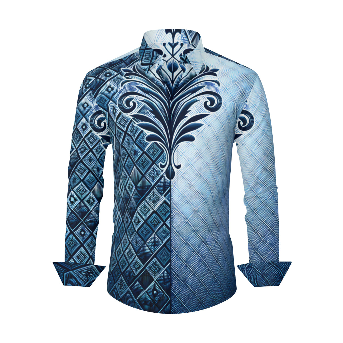 Blue Long Sleeves Men's Shirt