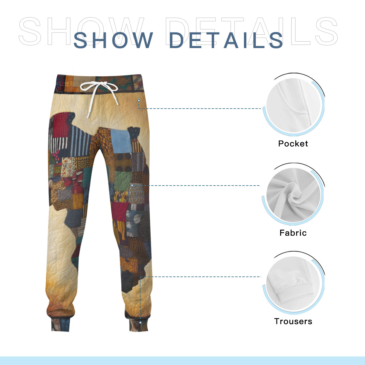 Abstract Africa Men's Adult Hoodie Set (Double-Layer Hood) | Health Fabric