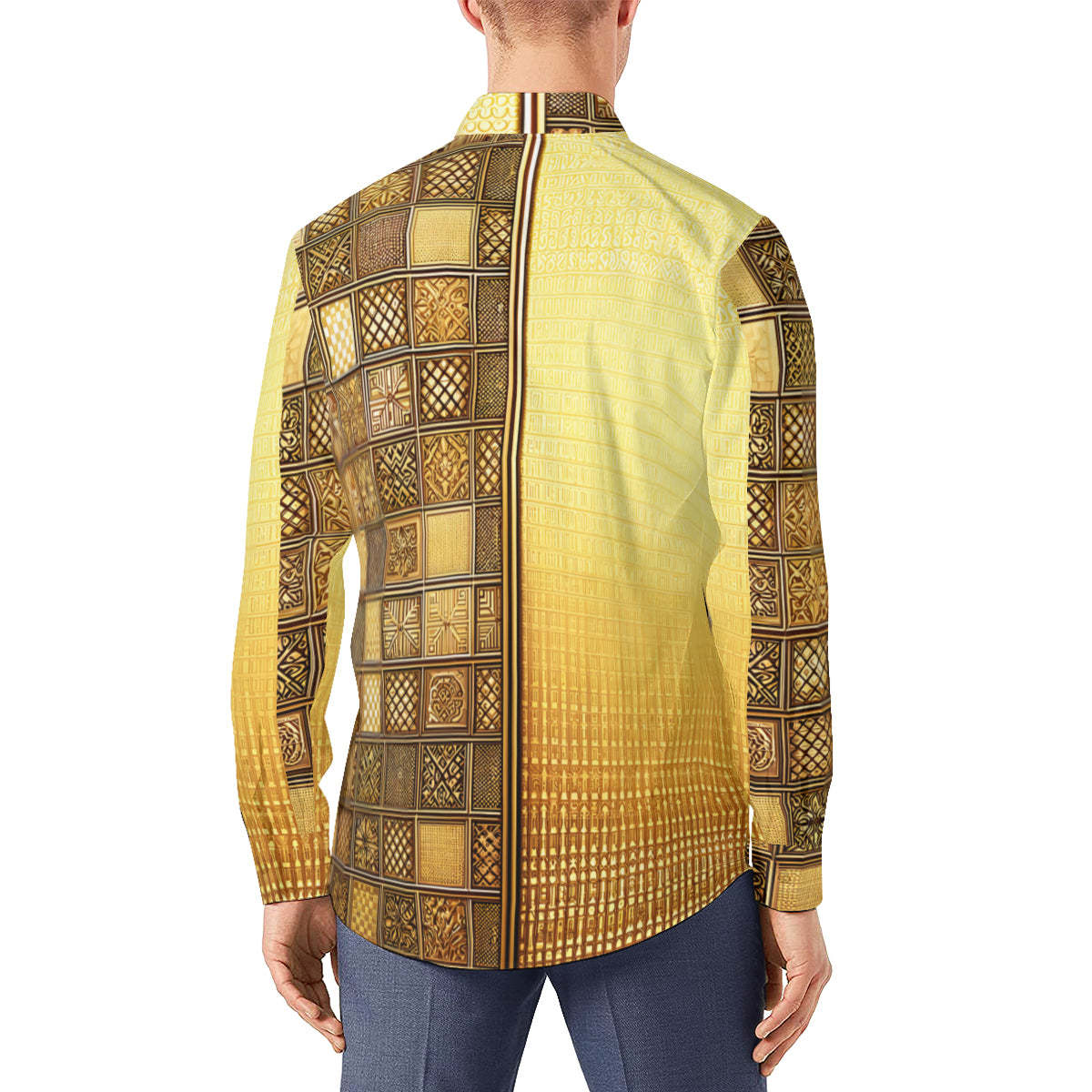 Golden Long Sleeves Men's Shirt