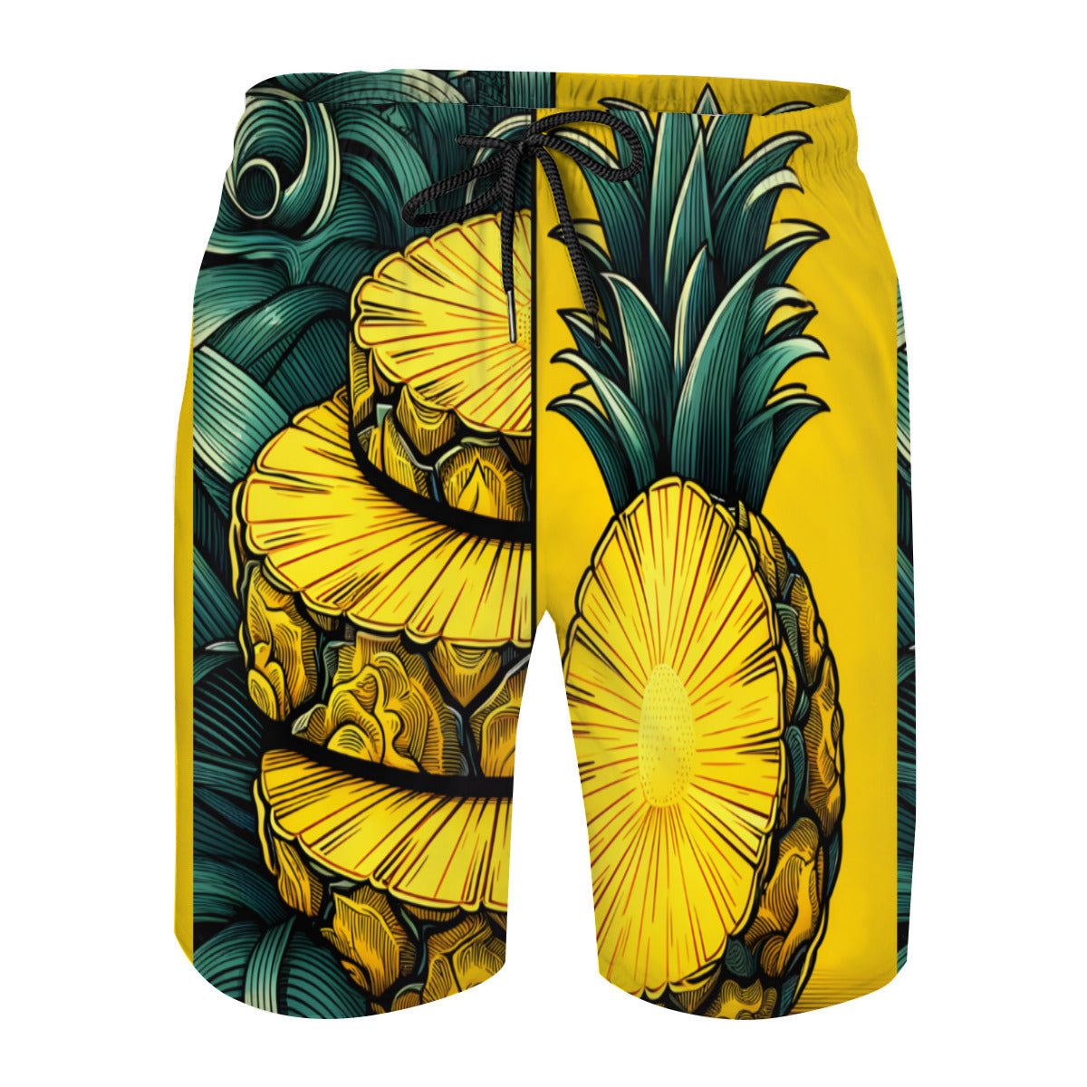 Pineapple Men's Beach Shorts (Not Mesh Lined) | Polyester
