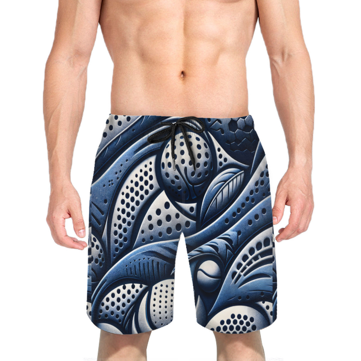 Abstract Denim Men's Beach Shorts (Not Mesh Lined) | Polyester