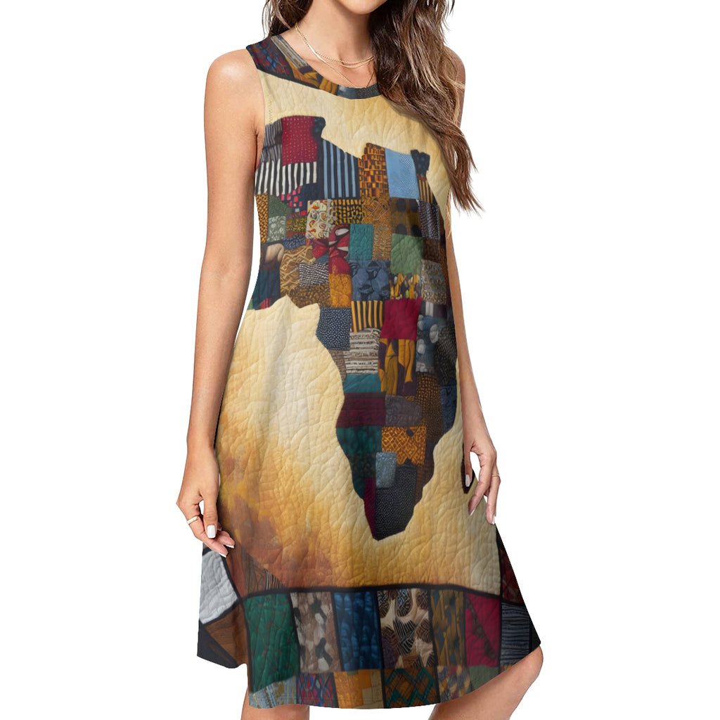 Africa Pattern Women's Casual Dress | Polyester