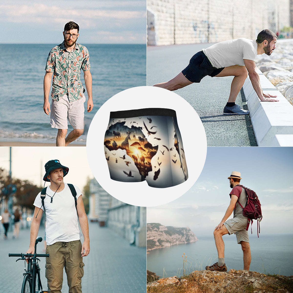 African Sunset Men's Underwear (Multi-Faceted Design)