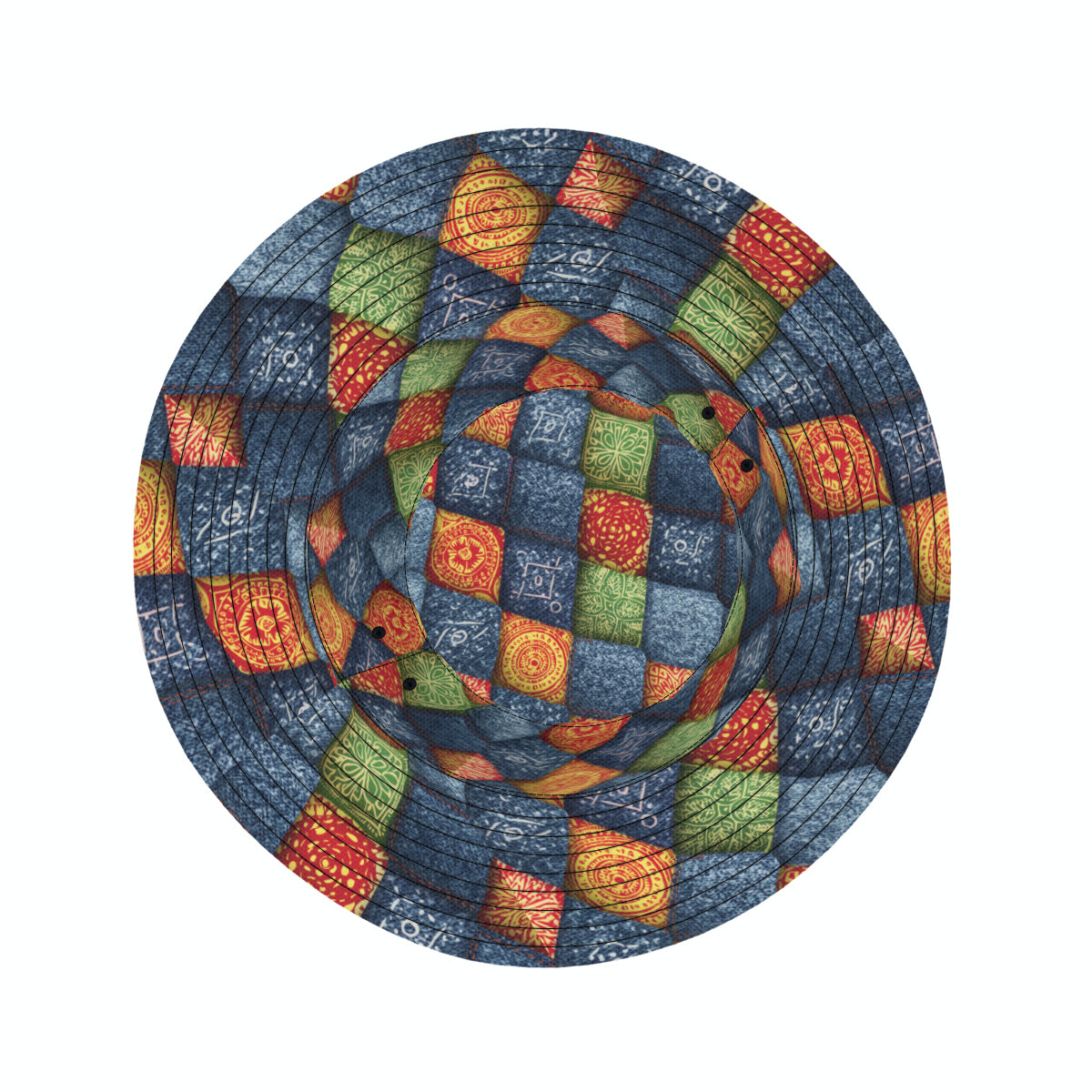 Abstract Denim Double-Sided Unisex Polyester Bucket Hat