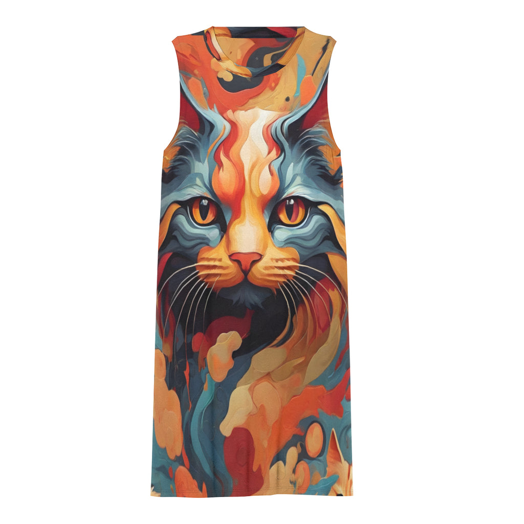 Cat Lovers Women's Casual Dress | Polyester