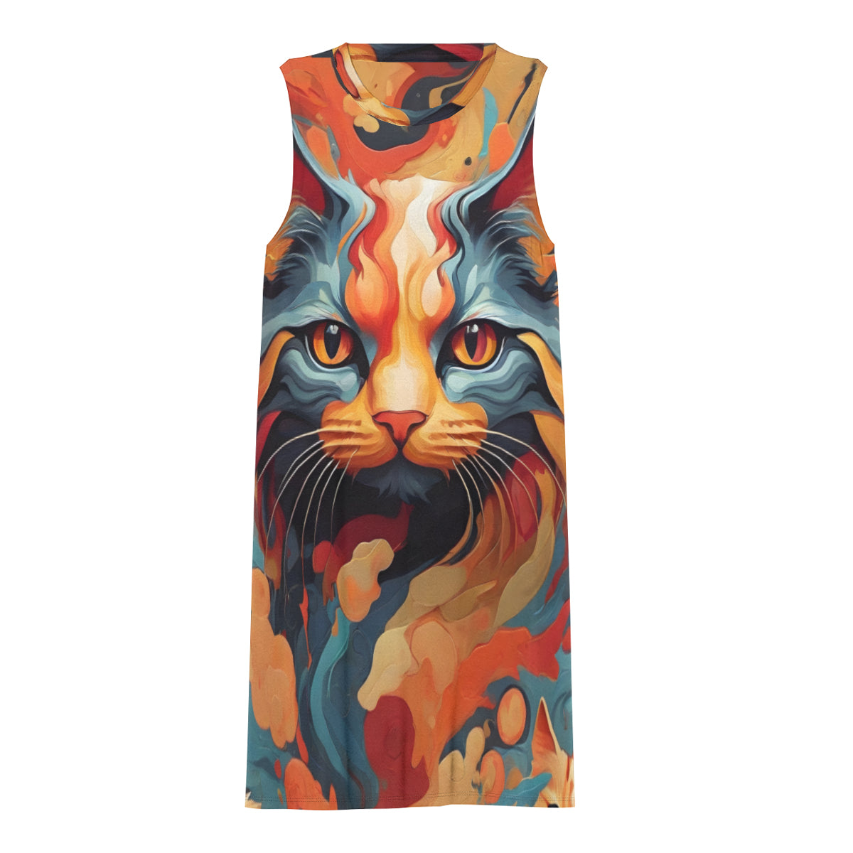 Cat Lovers Women's Casual Dress | Polyester