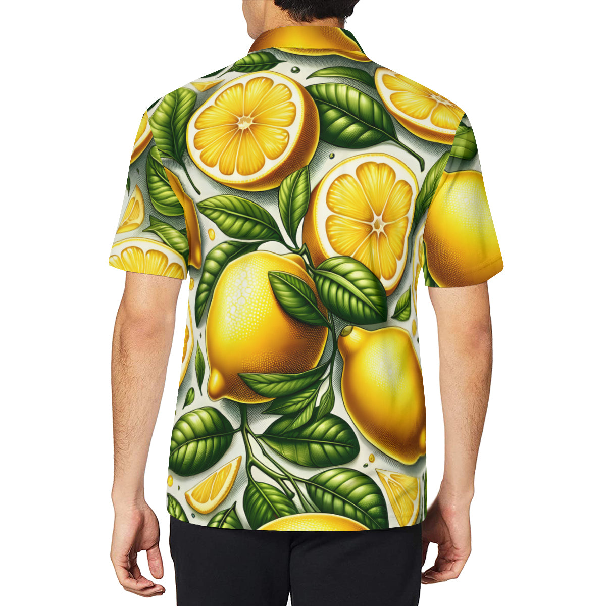 Lemon Men's Premium European Size POLO Shirt | 95% Polyester+5% Spandex