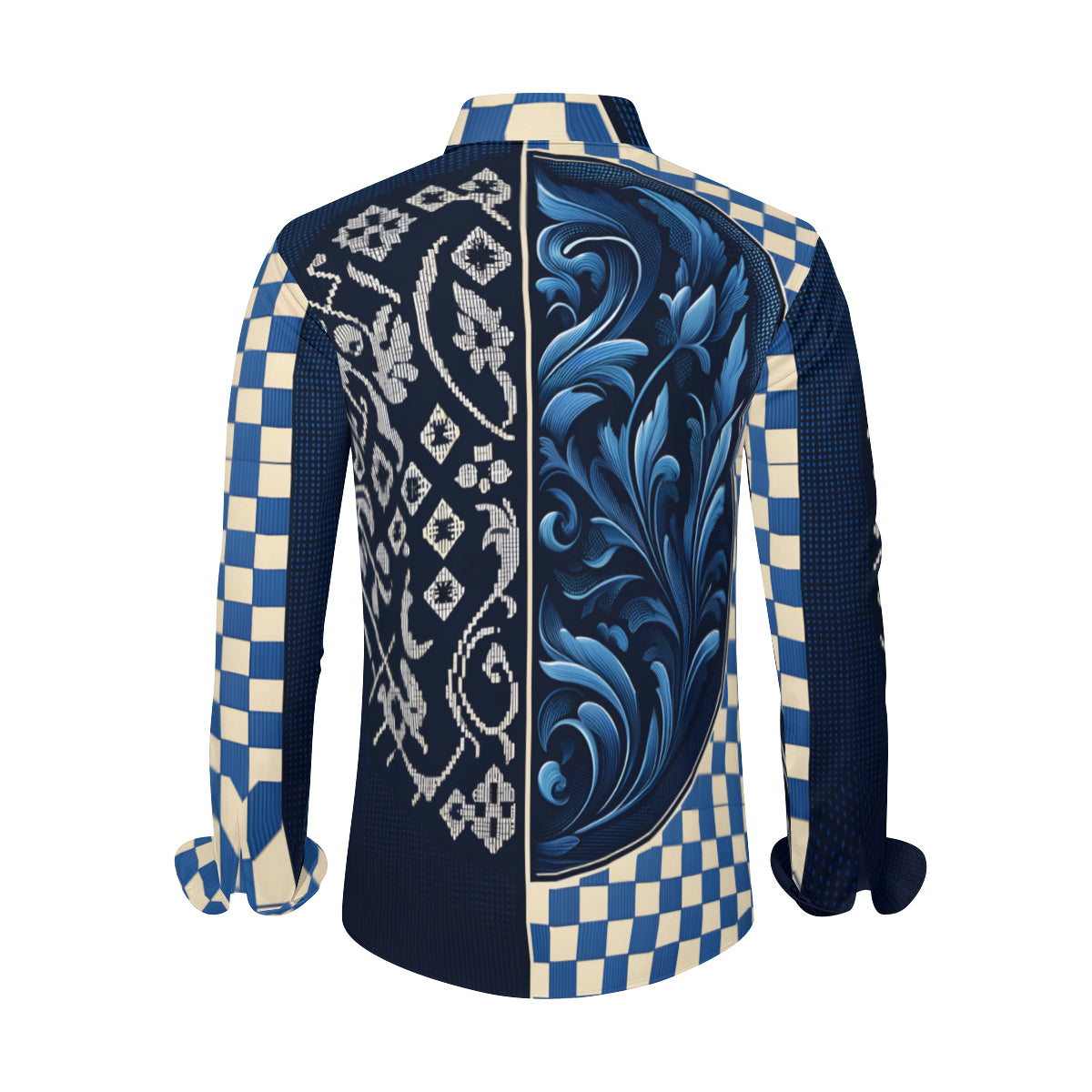Blue Luxury Long Sleeves Men's Shirt