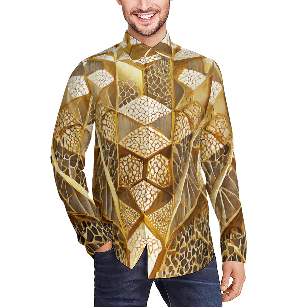 Architechtural Design Men's Classic Long-Sleeved Shirt | Polyester