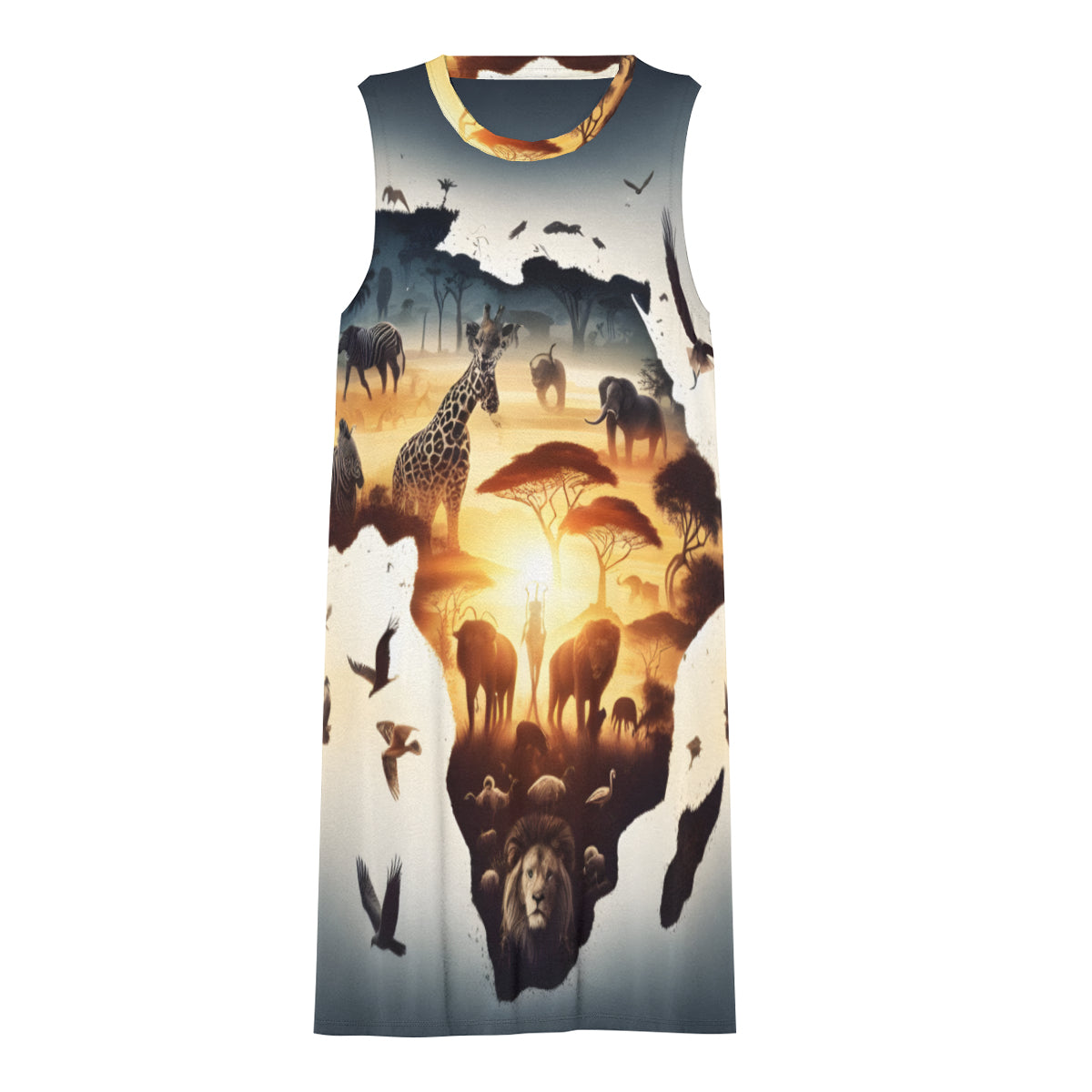 African Animals Women's Casual Dress | Polyester
