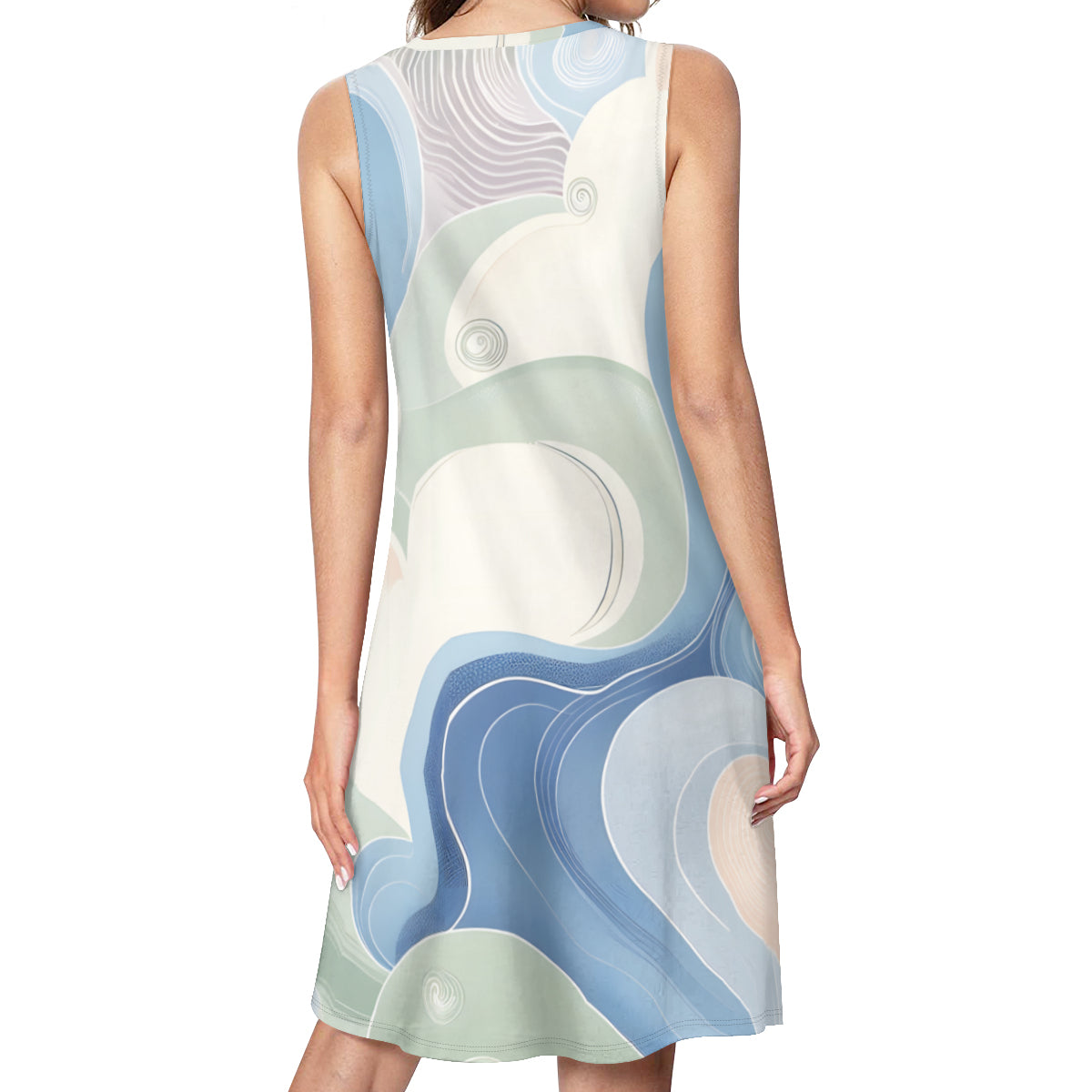 Abstract Minimal Women's Casual Dress | Polyester
