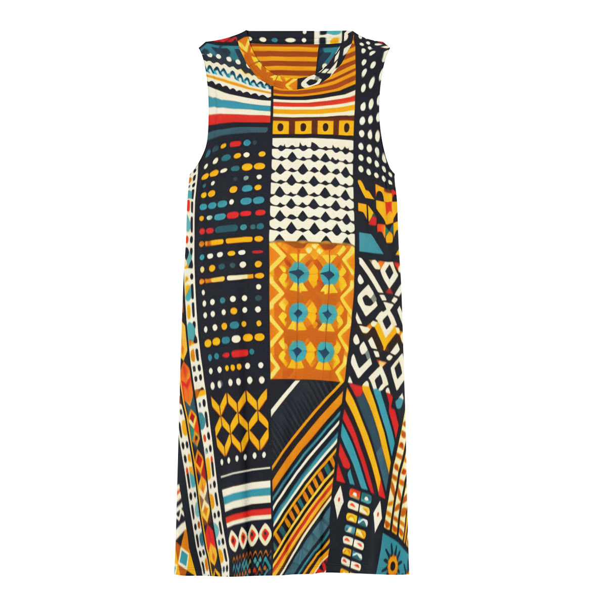 African Motifs Women's Casual Dress | Polyester