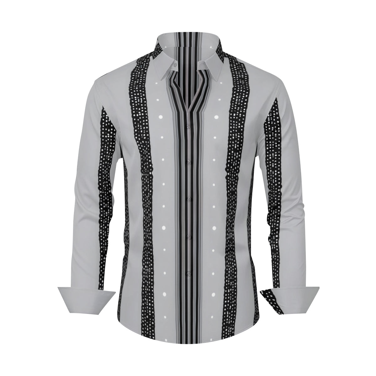 Abstract Stripes Design Long Sleeves Men's Shirt