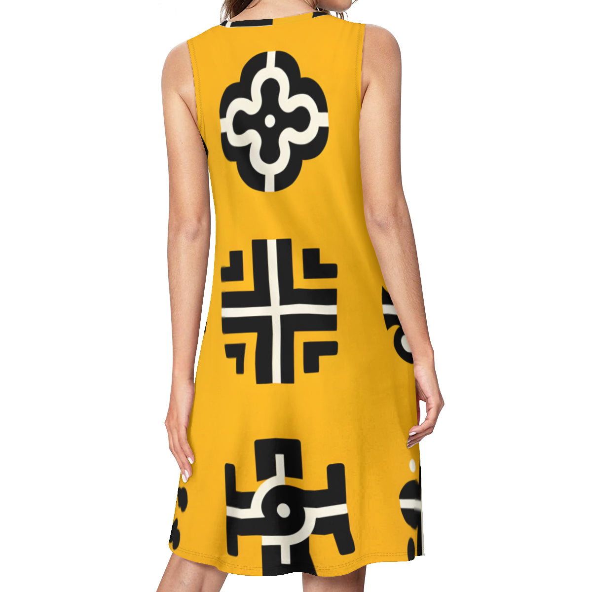 African Motifs Women's Casual Dress | Polyester