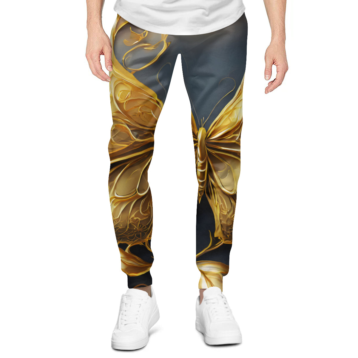 Golden Butterfly Men's Adult Hoodie Set (Double-Layer Hood) | Health Fabric