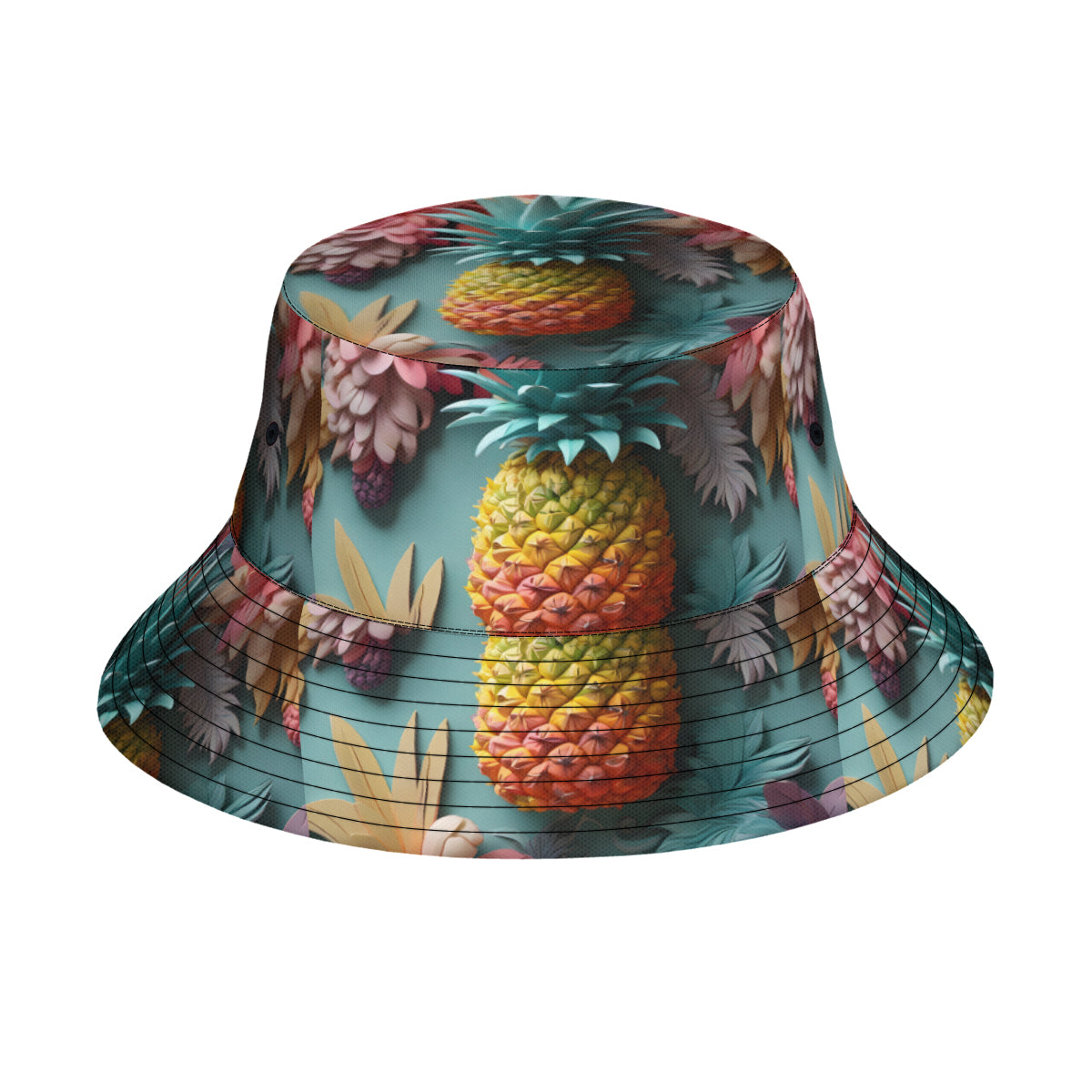 Pineapple Double-Sided Unisex Polyester Bucket Hat
