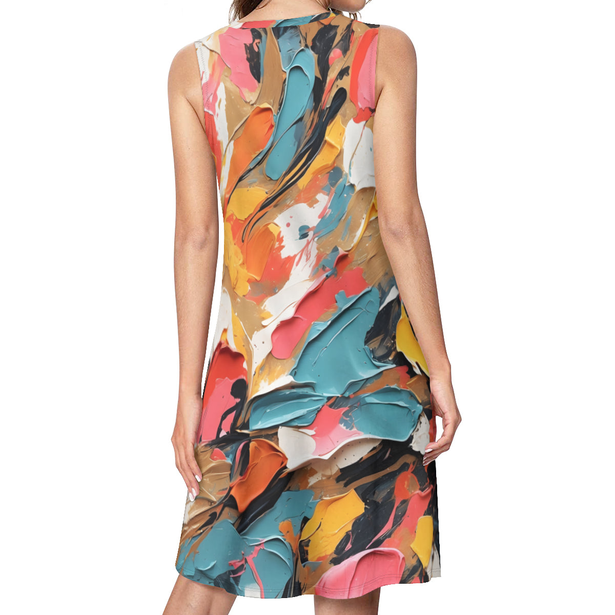 Abstract Women's Casual Dress | Polyester