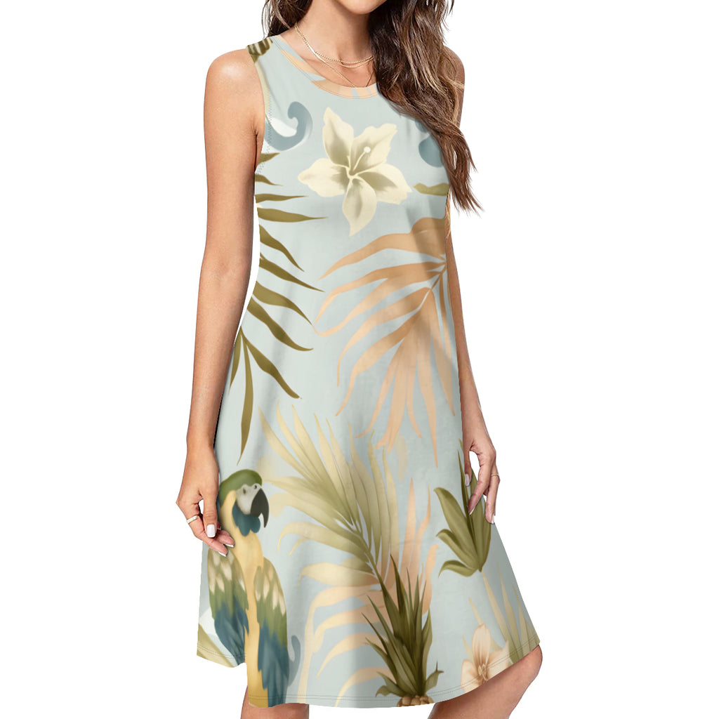 Minimalistic Floral Women's Casual Dress | Polyester