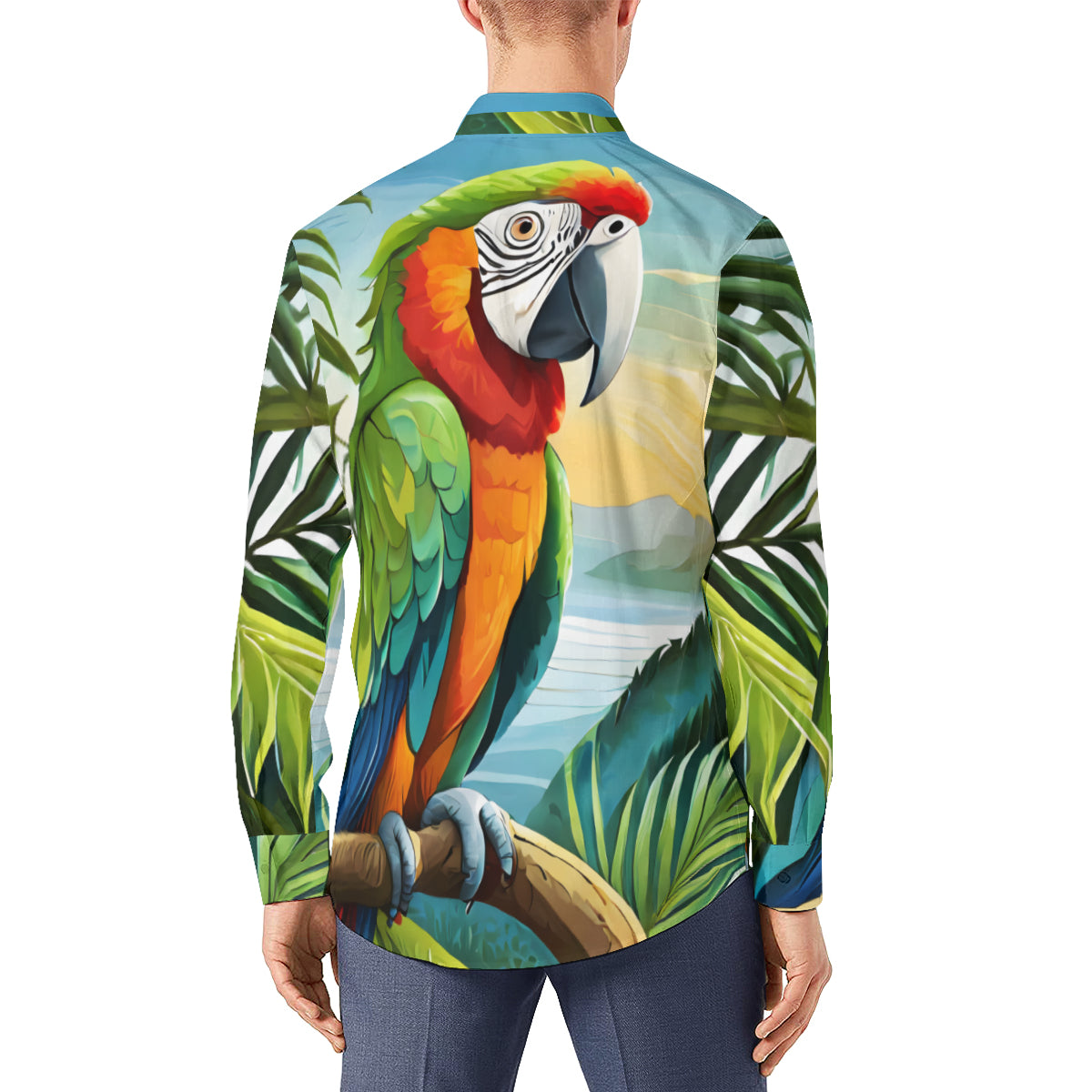 Parrot Men's Classic Long-Sleeved Shirt | Polyester