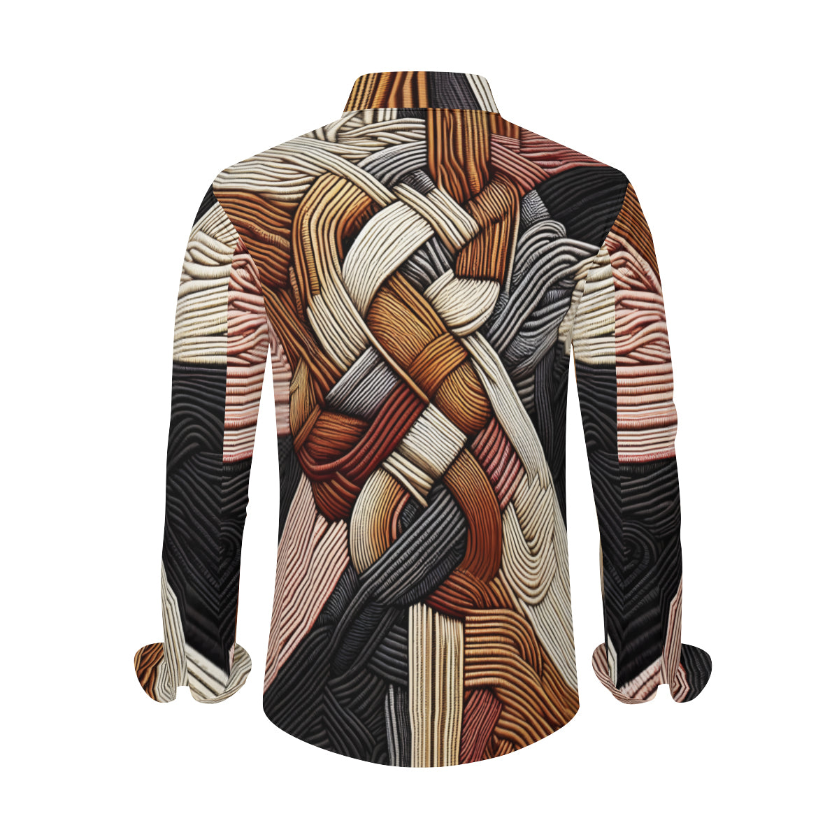 Interwoven Thread Design Long Sleeves Men's Shirt