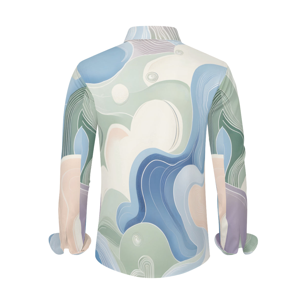 Abstract Minimal Men's Classic Long-Sleeved Shirt | Polyester