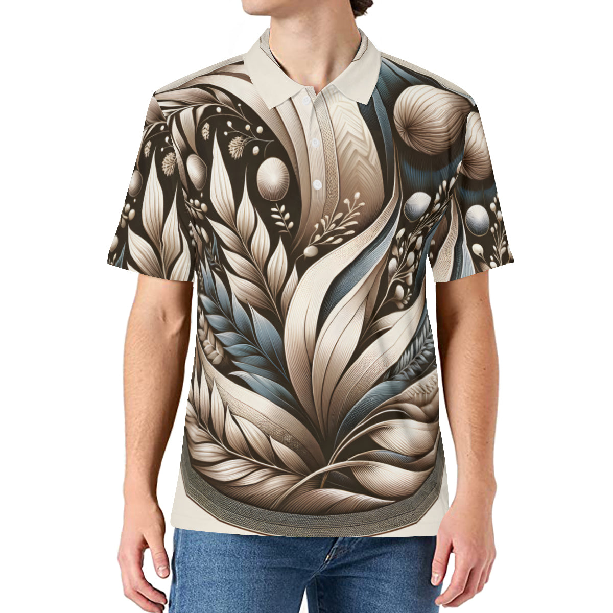 Abstract Men's Premium European Size POLO Shirt | 95% Polyester+5% Spandex