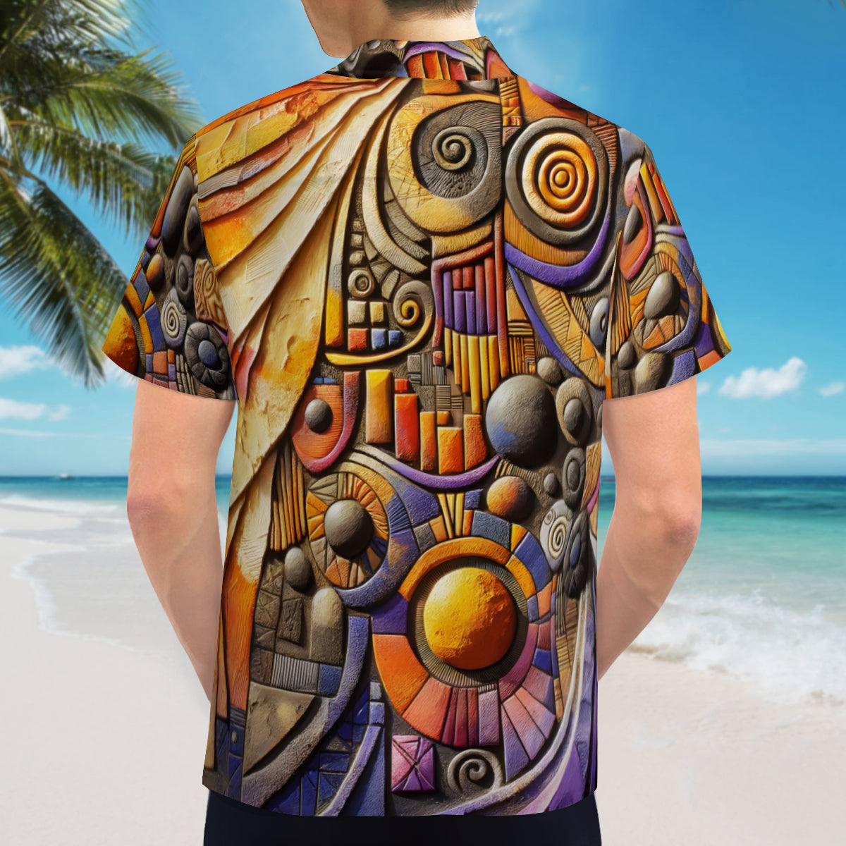 Textured Plasters Short Sleeves Men's Shirt