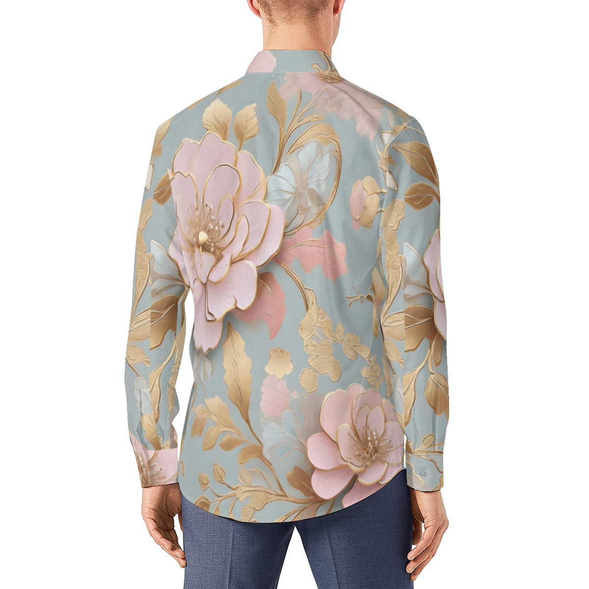 Floral Long Sleeves Men's Shirt