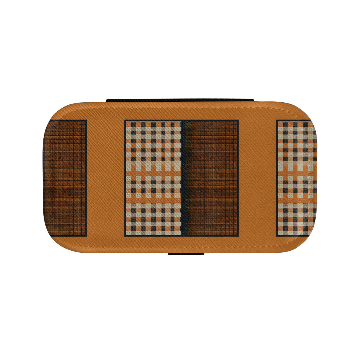 Orange Check Elegant Personalized Portable Jewelry Box