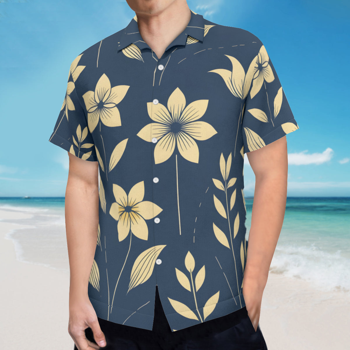 Tropical Floral Short Sleeves Men's Shirt