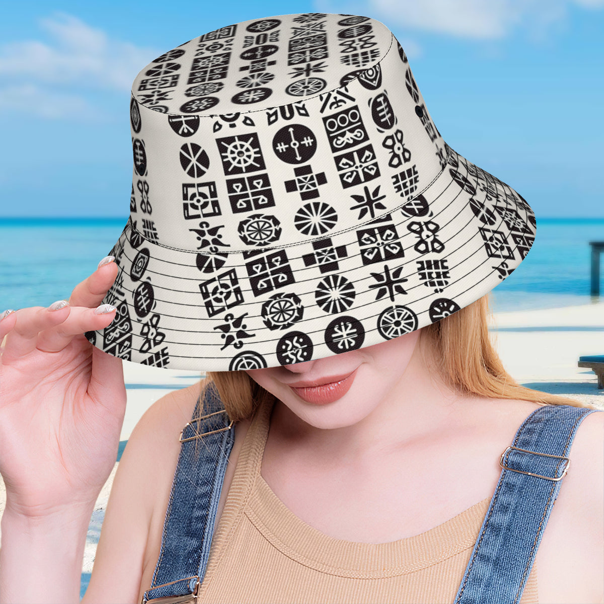 African Motifs Double-Sided Unisex Polyester Bucket Hat