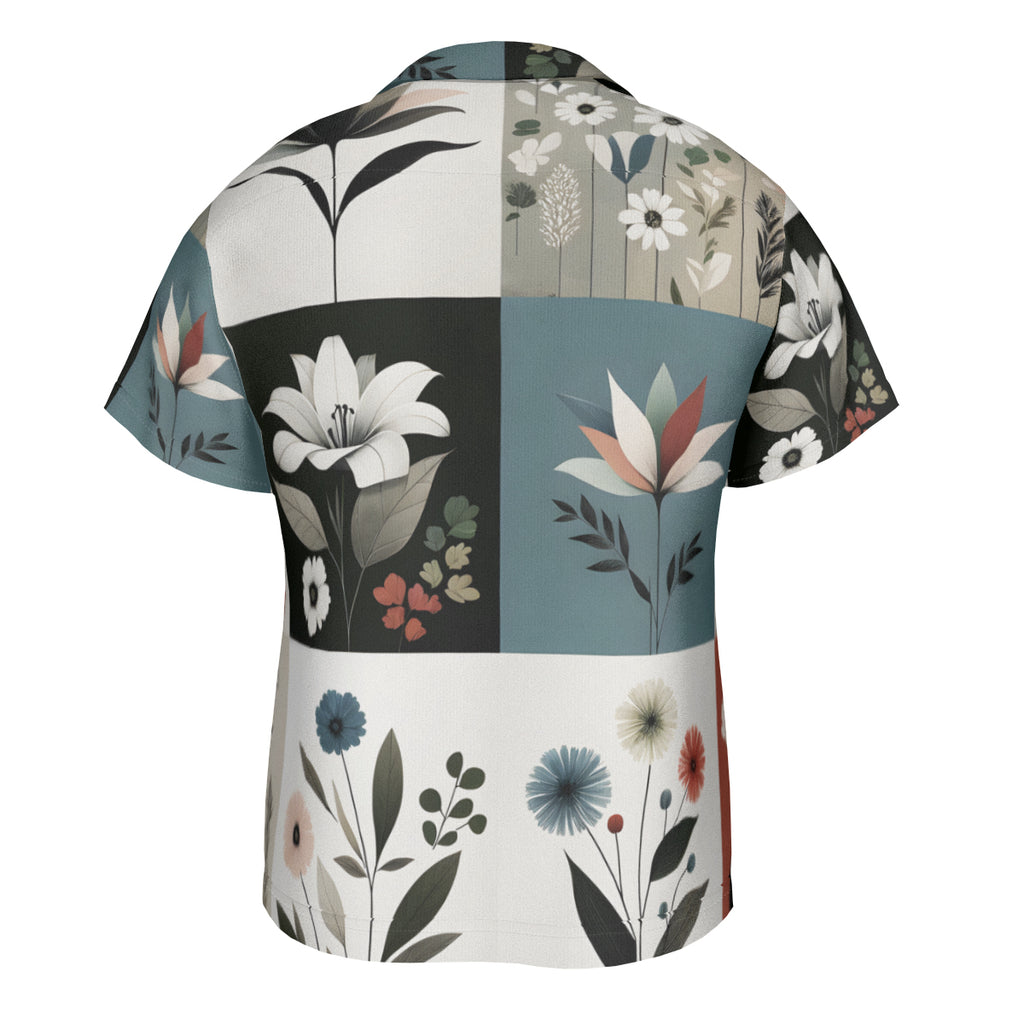 Minimalistic Floral Short Sleeves Men's Shirt