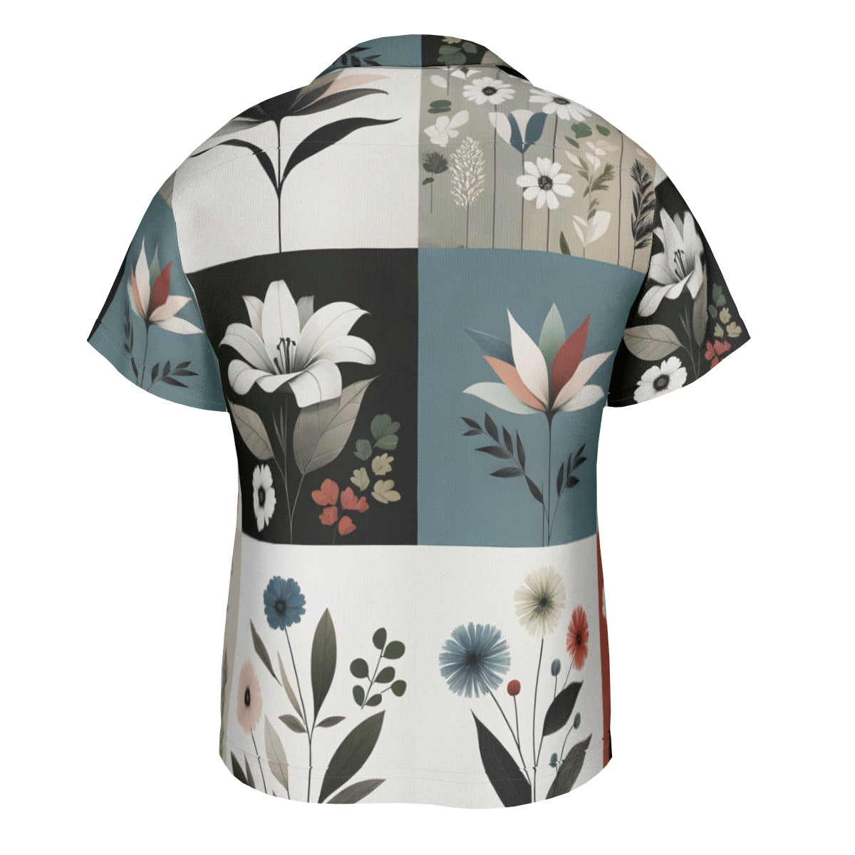 Minimalistic Floral Short Sleeves Men's Shirt