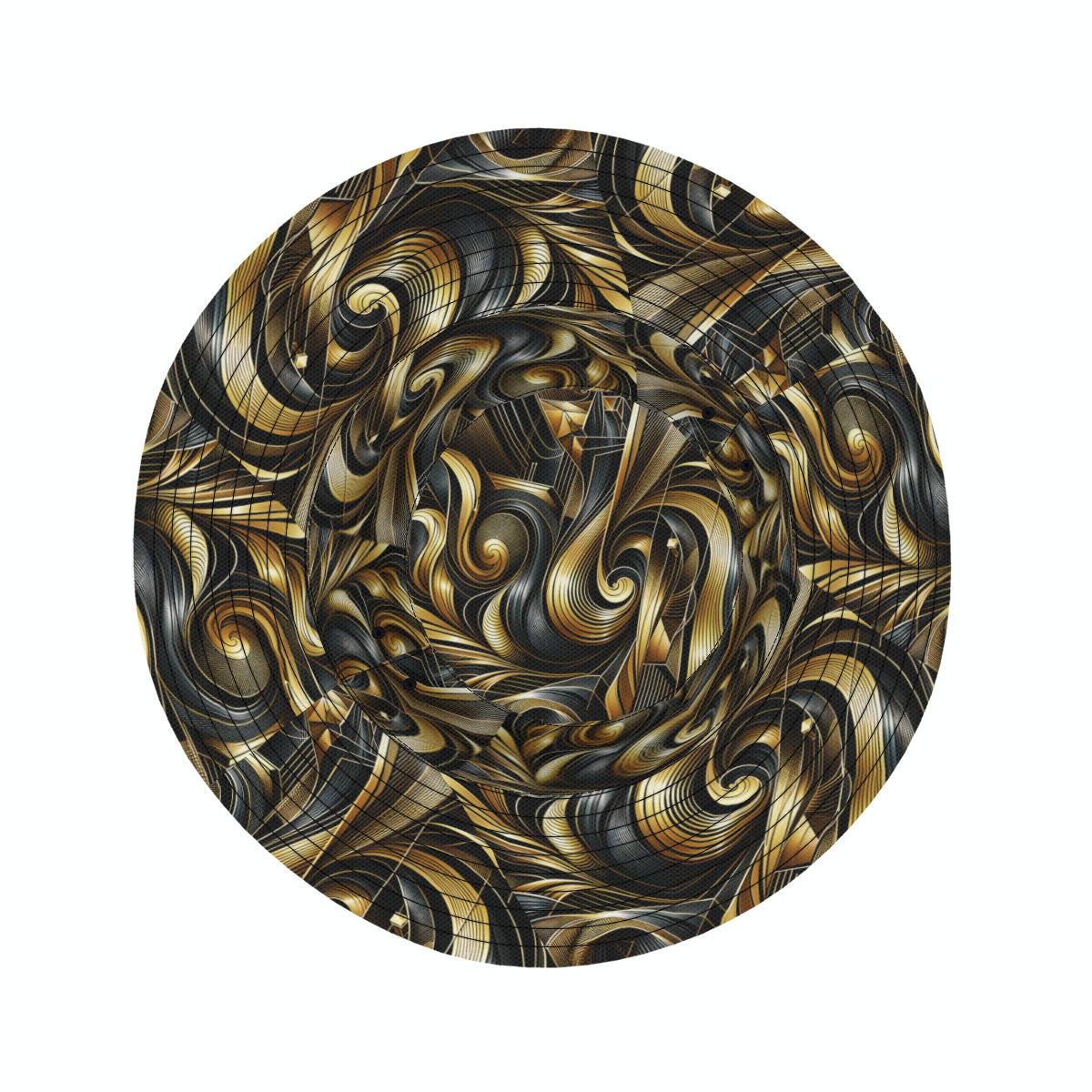 Abstract Gold Double-Sided Unisex Polyester Bucket Hat