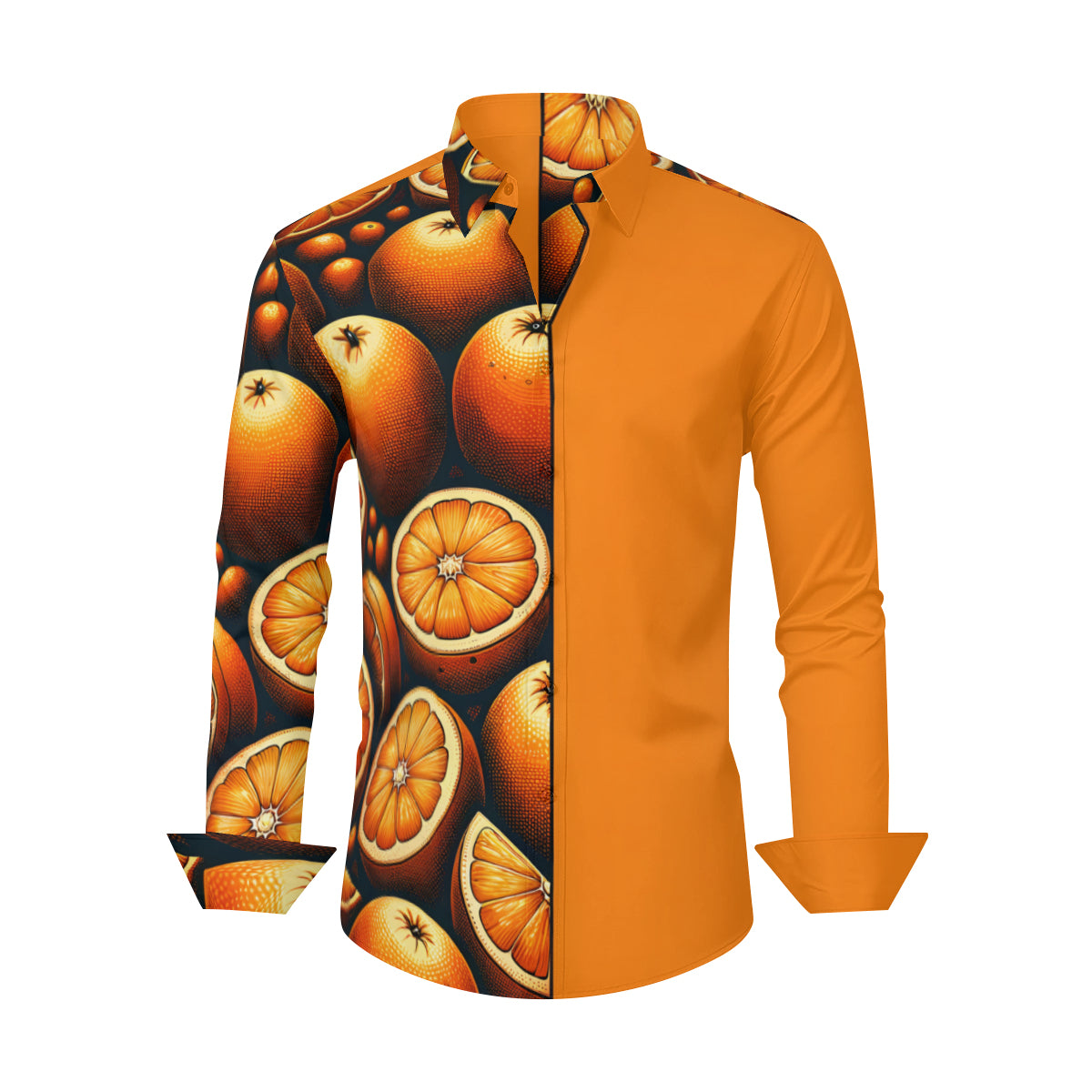 Orange Long Sleeves Men's Shirt