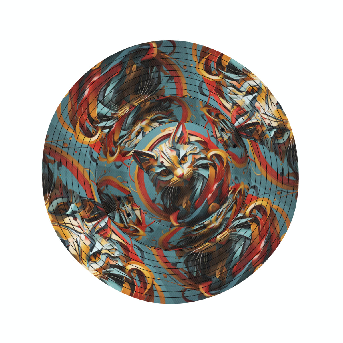 Abstract Cat Double-Sided Unisex Polyester Bucket Hat