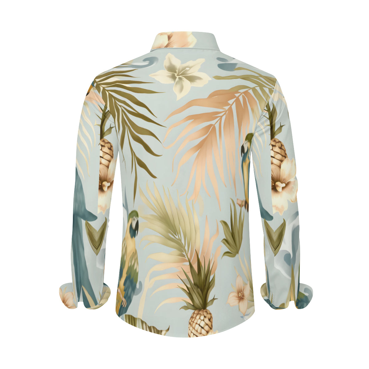 Floral Men's Classic Long-Sleeved Shirt | Polyester