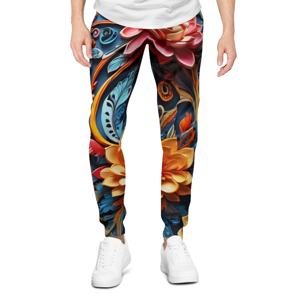 Floral Men's Adult Hoodie Set (Double-Layer Hood) | Health Fabric