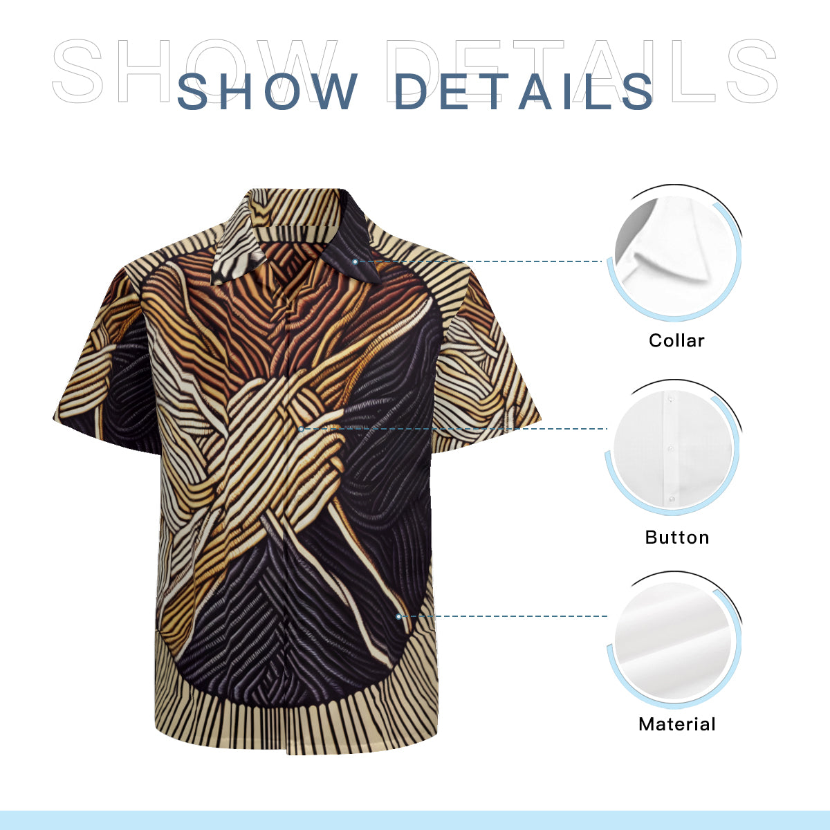Interwoven Thread Design Short Sleeves Men's Shirt