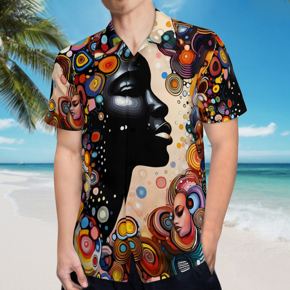 Abstract Afrocentric Short Sleeves Men's Shirt